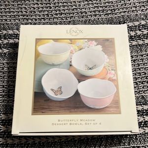 Lenox Butterfly Meadow Dessert Bowls, Set of 4. NEW in box, perfect!